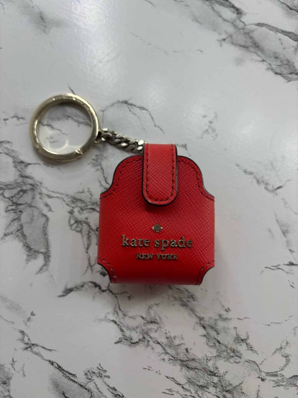 Kate Spade New York Red Leather AirPods Keychain Case